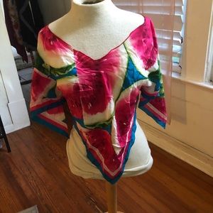 Silk watermelon shirt